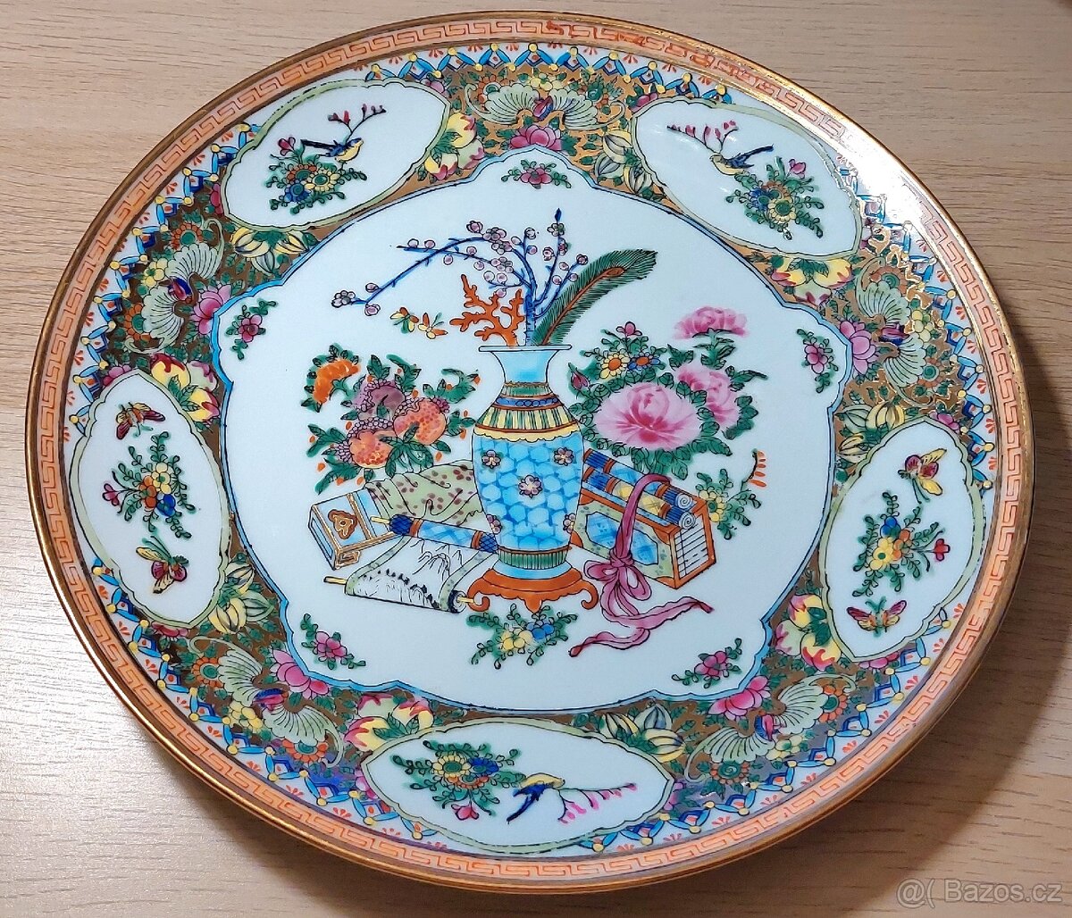 Mělký talíř - čínský porcelán ručně malovaný