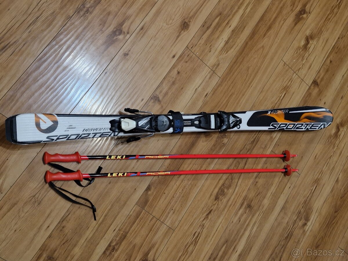 Dětské sjezdové lyže Sporten 130 cm + LEKI 105 cm