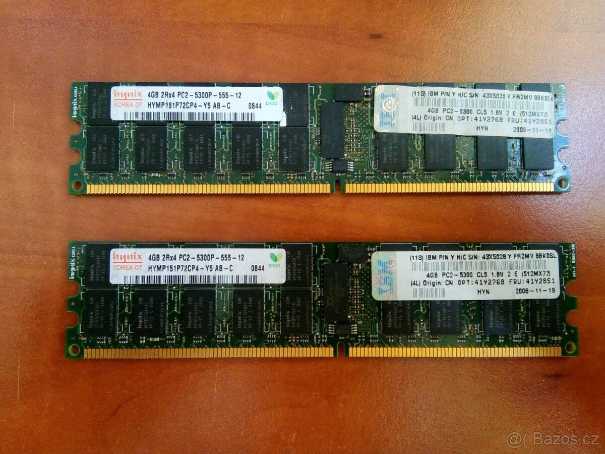 Pameti do PC Hynix 2x4GB PC2-5300 DDR2-667MHz