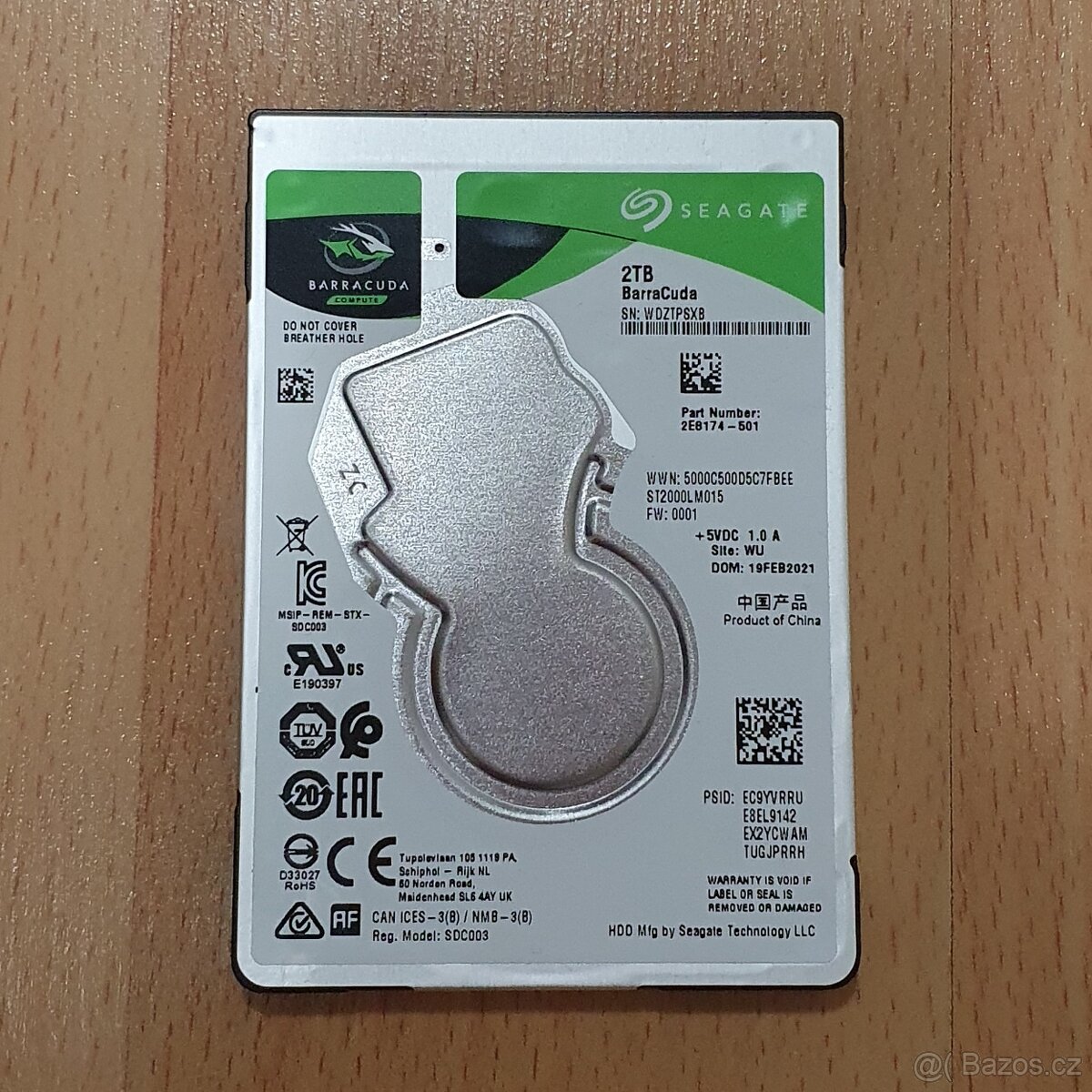 HDD Seagate BarraCuda 2 TB 2,5" 5400 RPM