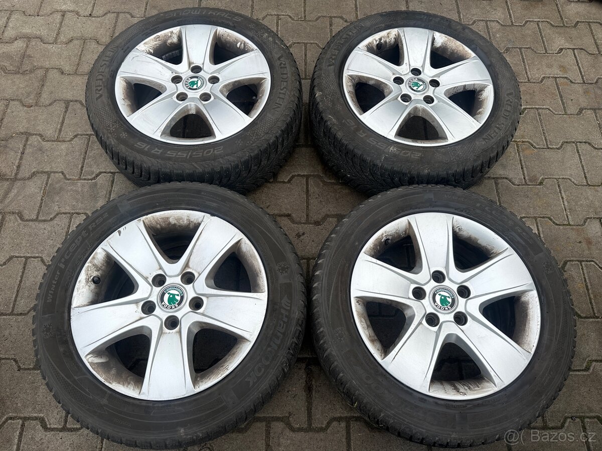 4x al kola 5x112 16 + pneu zimní 205/55 R16