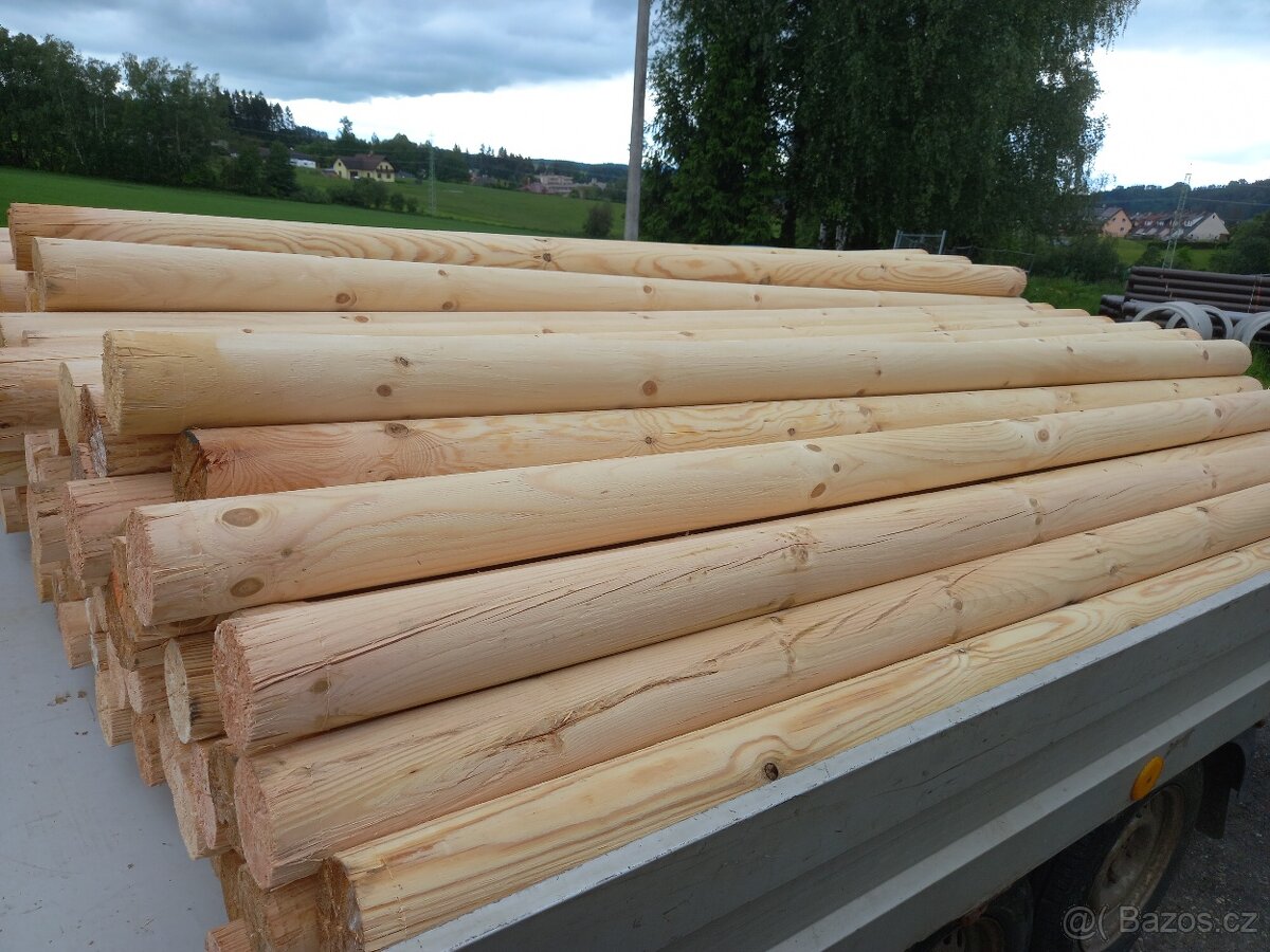 Akce Kulatina borovice délka 264cm průměr 9,5cm a 17,5cm