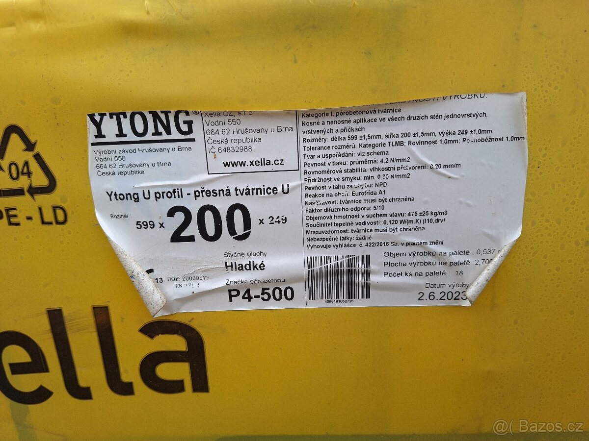 YTONG U profil 200 P4-500