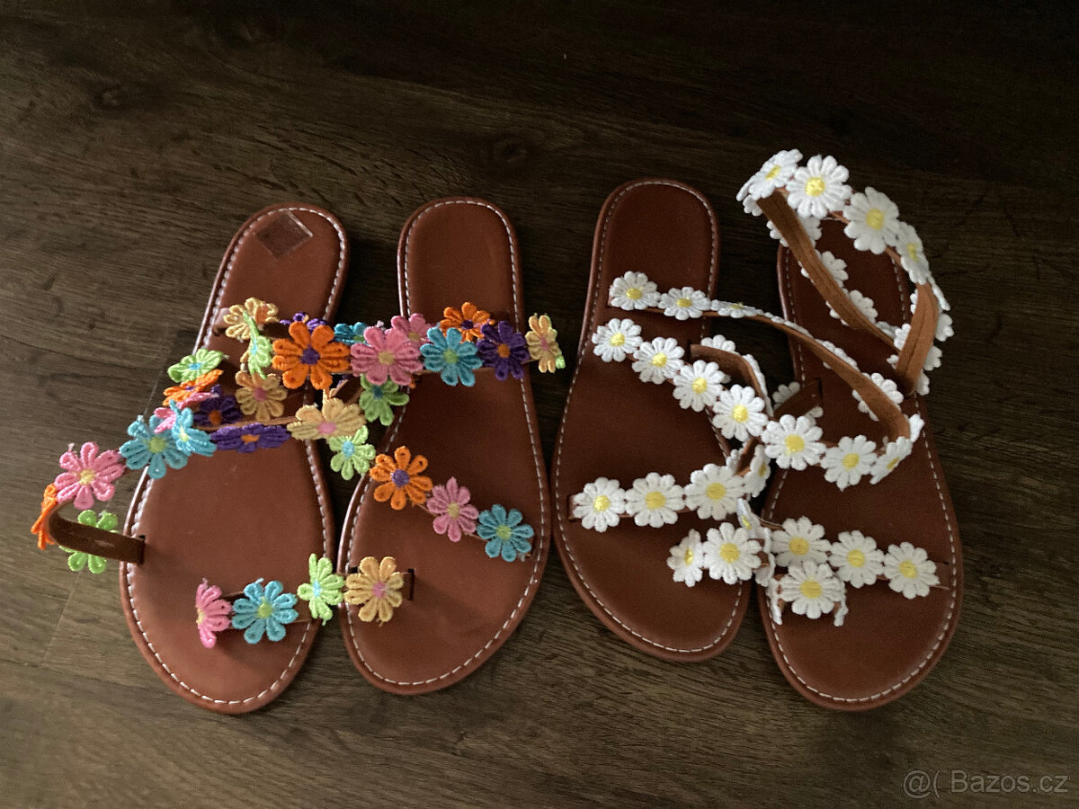letní květinové sandály vel 39