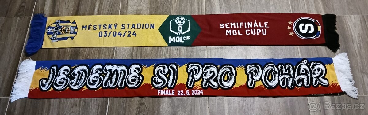 2x fotbalová šála AC SPARTA PRAHA z MOL CUPU..