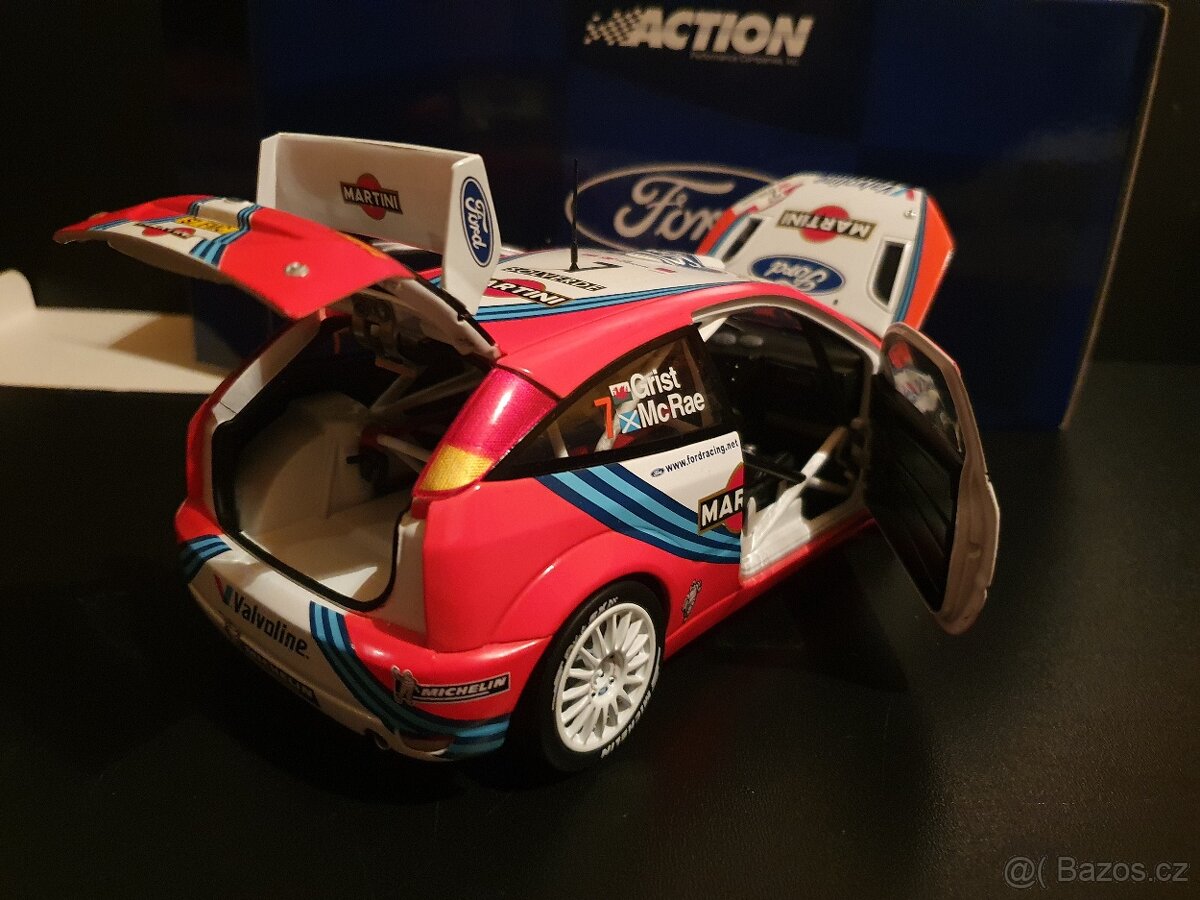 Ford Focus wrc 1:18 phase 1 ,rally Tovární , Martini ASFALT