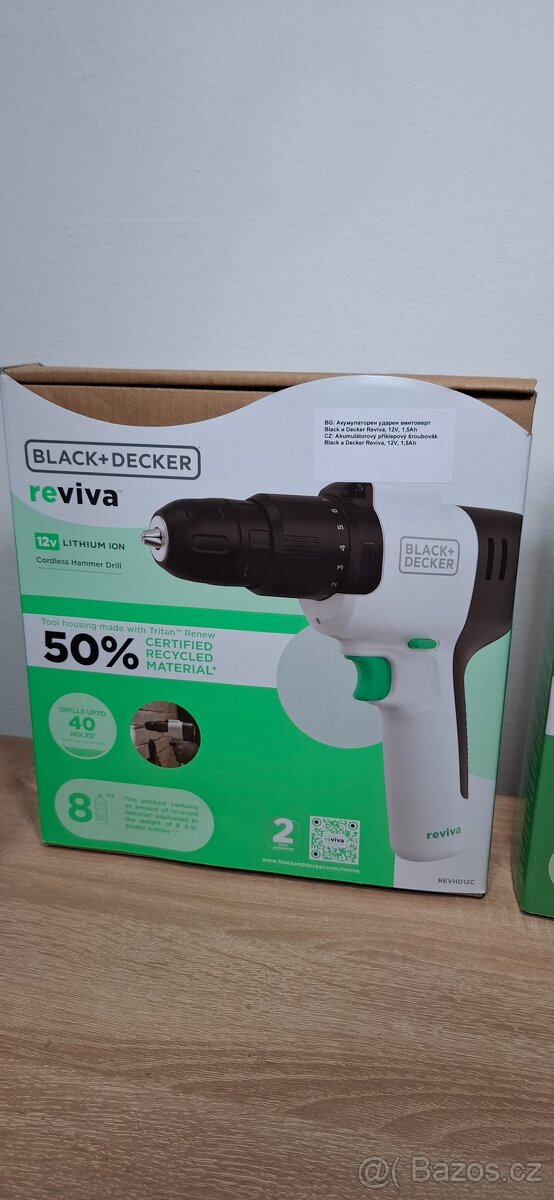 NOVÁ Aku příklepová vrtačka Black&Decker REVHD12C