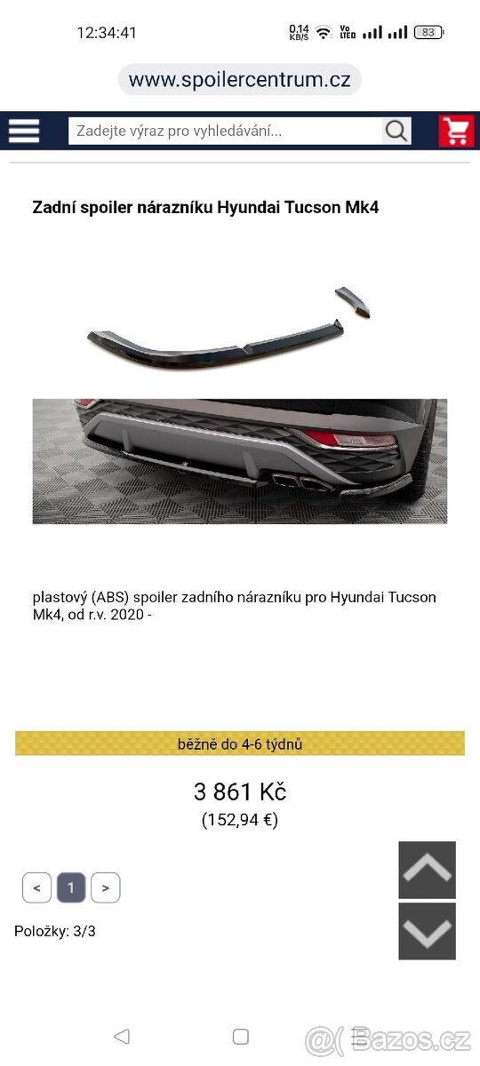 Hyundai Tucson 2021-spojler zadního nárazníku