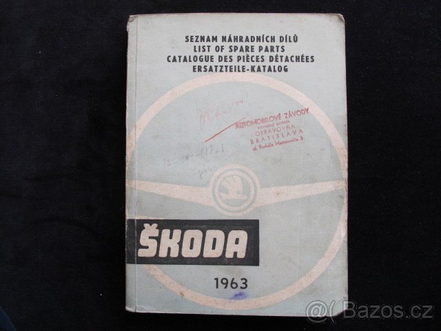 Škoda Octavia a Octavia super Seznam náhradních dílú 1963