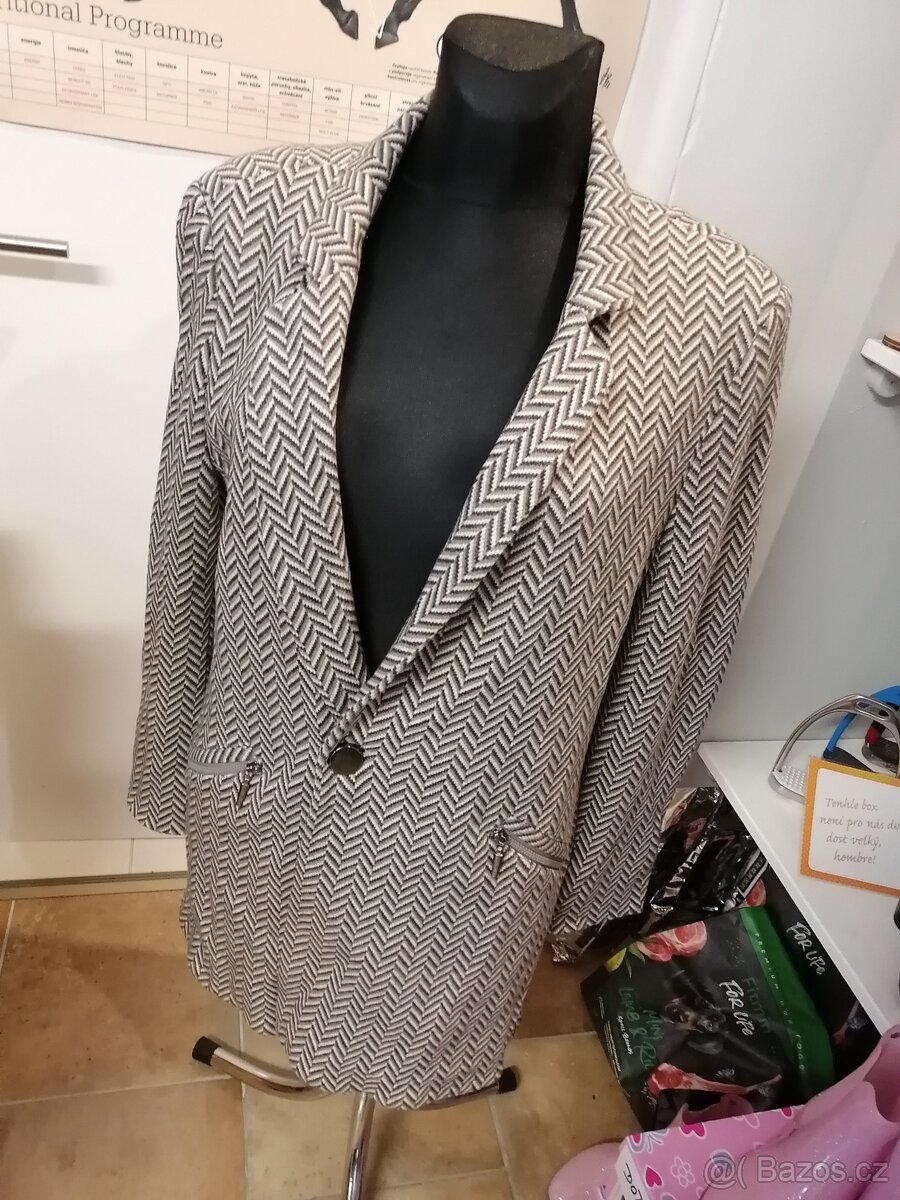 Airfield vlněný Long blazer kabátek, XL/XXL, super stav