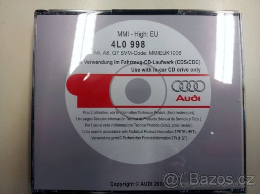 Aktualizační sada CD Audi MMI 2G High, 2G Basic plus (Low)