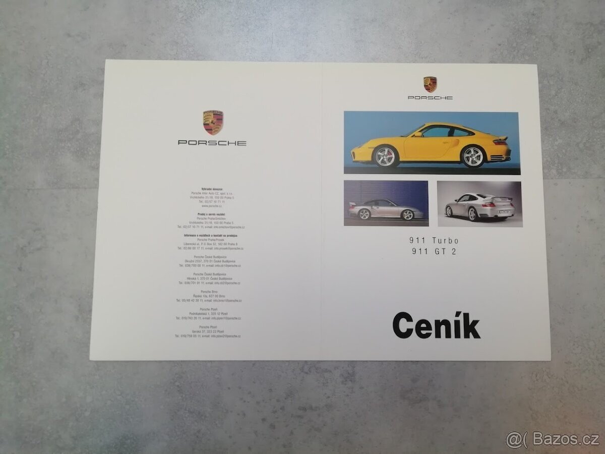 Porsche Bulletin 2001, ceník - CZ - doprava v ceně