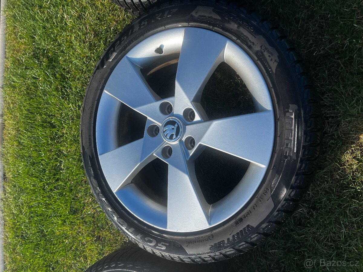 Alu disky Skoda R17 + zimní pneu