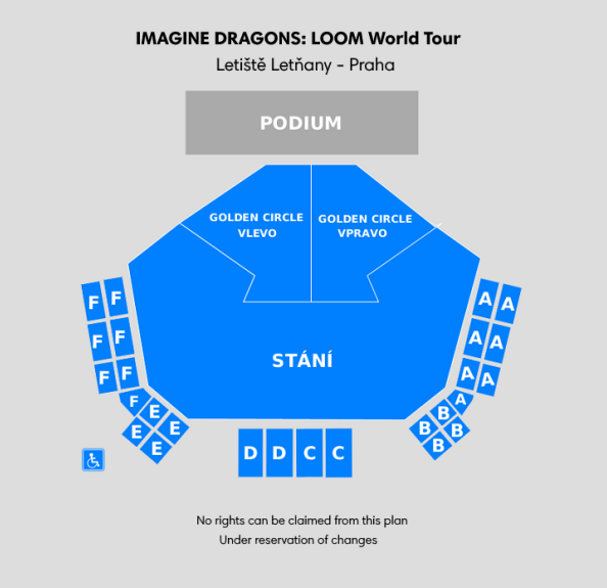 IMAGINE DRAGONS - 9.6.2025 - 2ks na SEZENÍ (tribuna A)