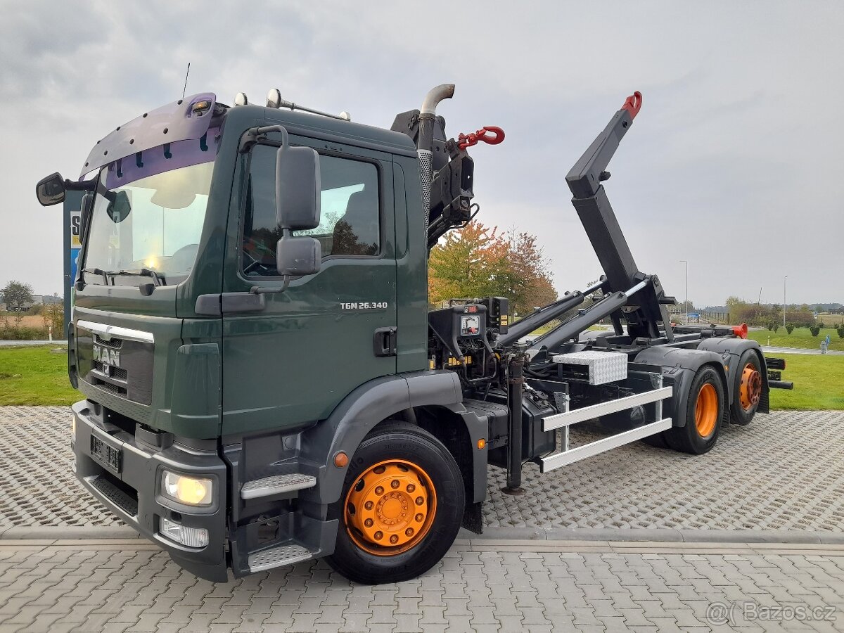 MAN TGM 26340 Nosič kontejneru + RUKA HIAB