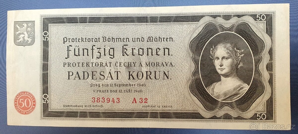 Protektorát 50 koruna 1940