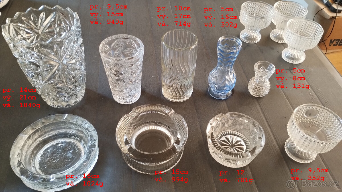Retro ČS - Vázy, popelníky, pohárky