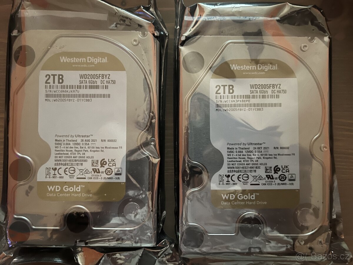 2x HDD WD Gold 2TB - 3,5" / 6Gb/s