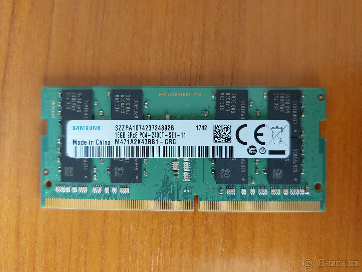 Operační paměť, RAM - 1x16GB, PC4-2400T