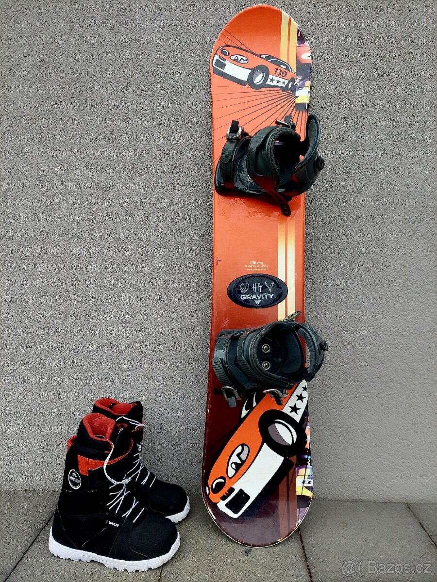 Snowboard GRAVITY, 130 cm + boty