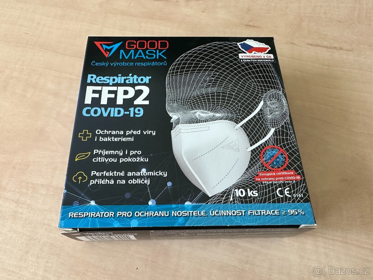 F.FP2 respirator Good Mask - česká výroba - černý i bílý