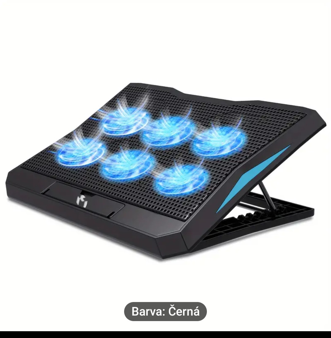 Stojan na chlazení notebooku 6x ventilátor, NOVÝ