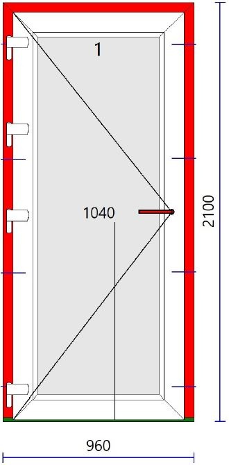 Plastové vchodové dveře VEKA antracit/bílá 960x2100