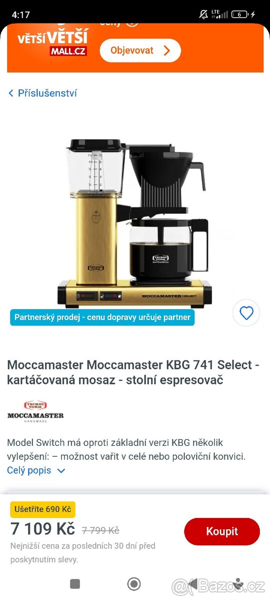 Moccamaster-stolni espressovac MOZNA DOHODA O CENĚ