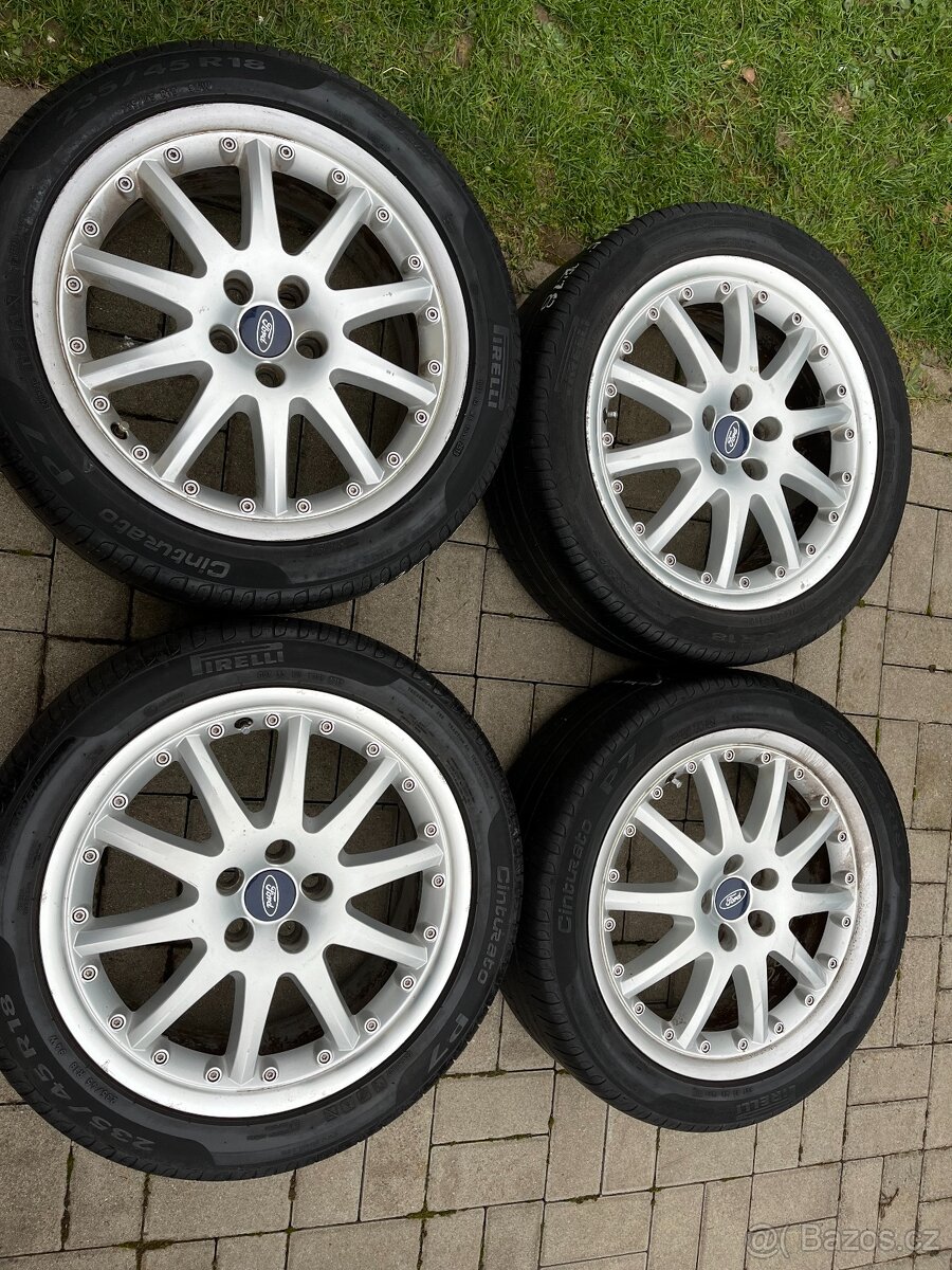 4x alu disky 5x108 R18, letní pneu