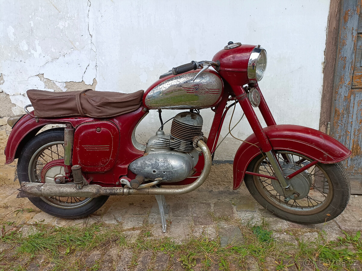 motocykl jawa čz kývačka 250 ccm typ 353 s TP SPZ 1956