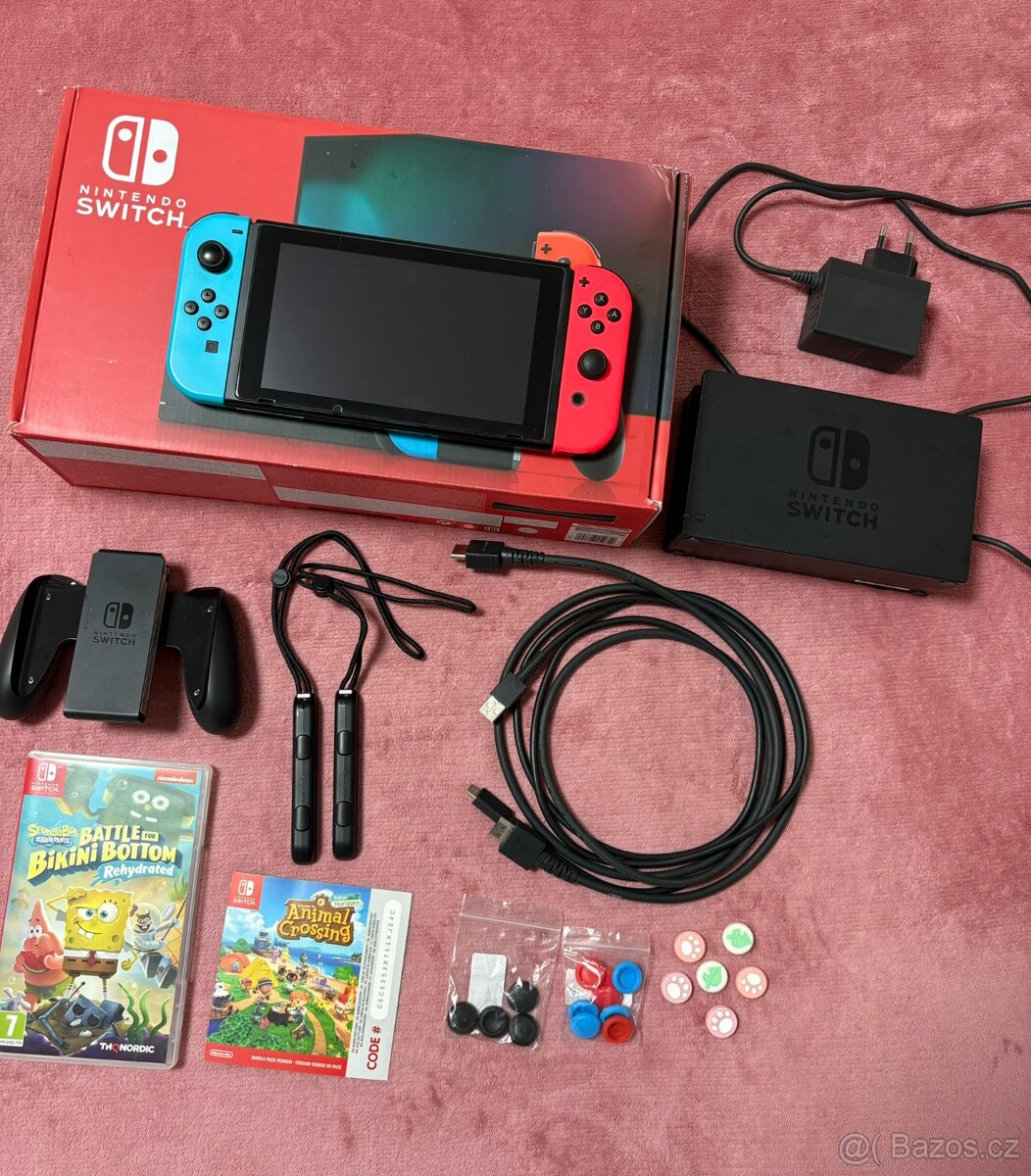 Nintendo switch, 256gb, hra, pouzdro