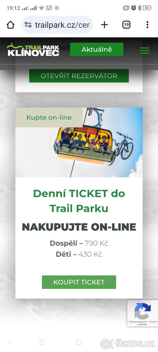 Voucher na jednodenní ježdění v Bikeparku Klínovec