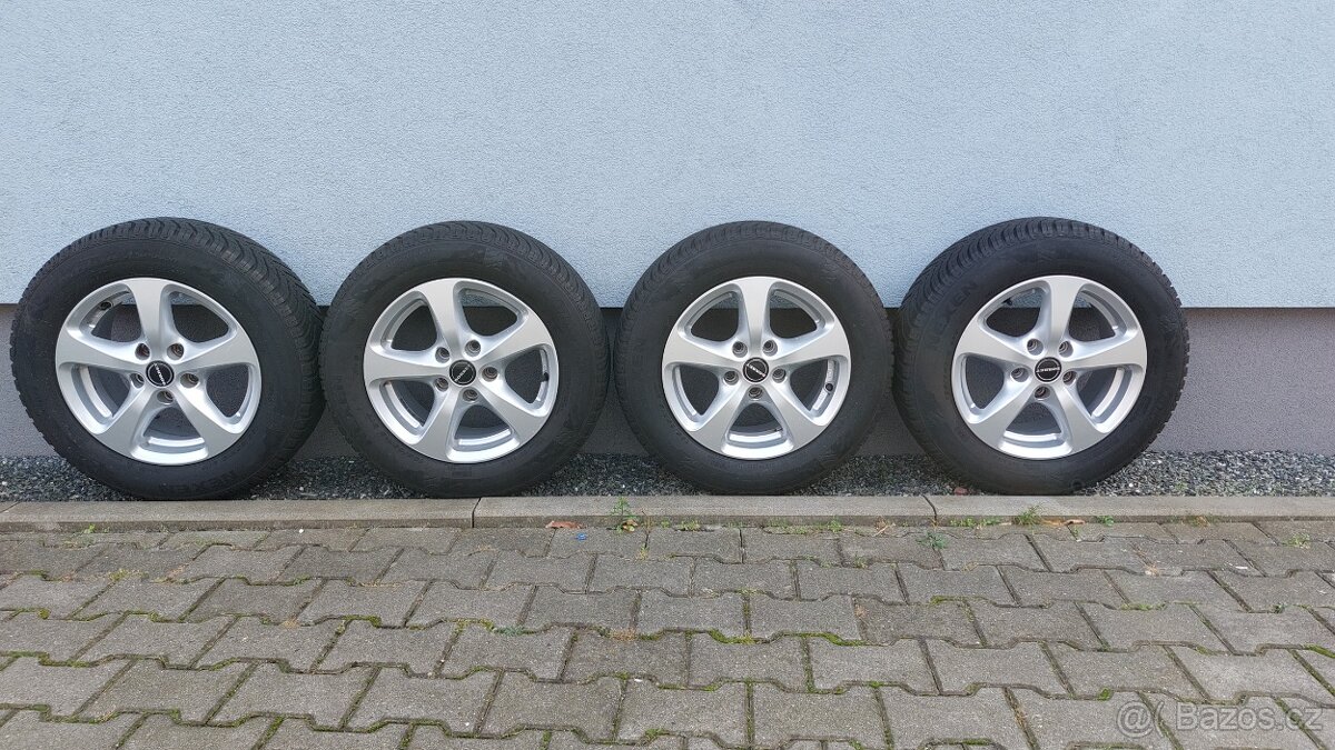 Alu kola Borbet 5x112 r15 vw Golf Caddy zimní pneu