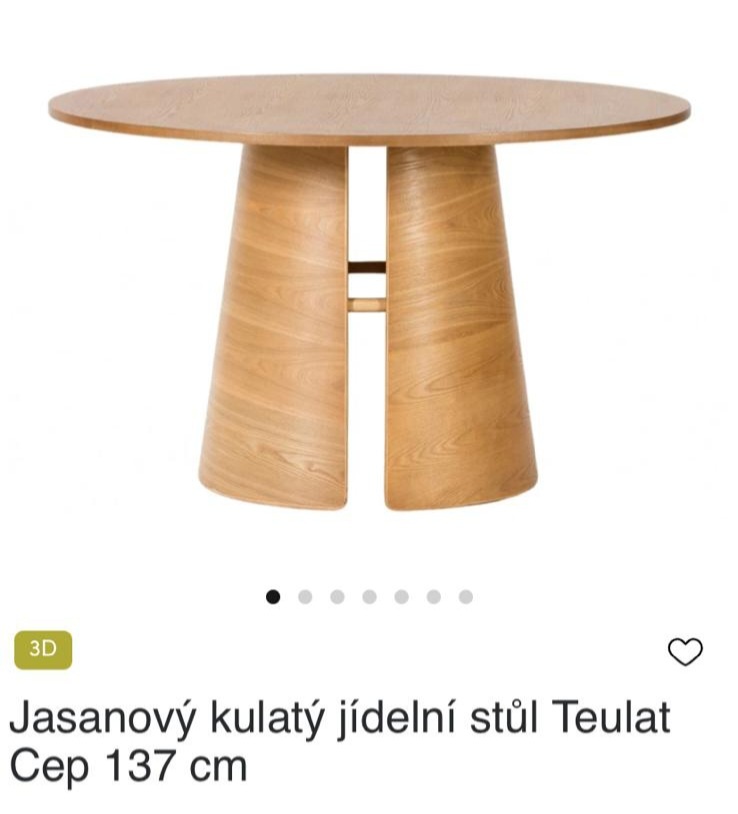 Jídelní kulatý stůl  Teulat 137cm