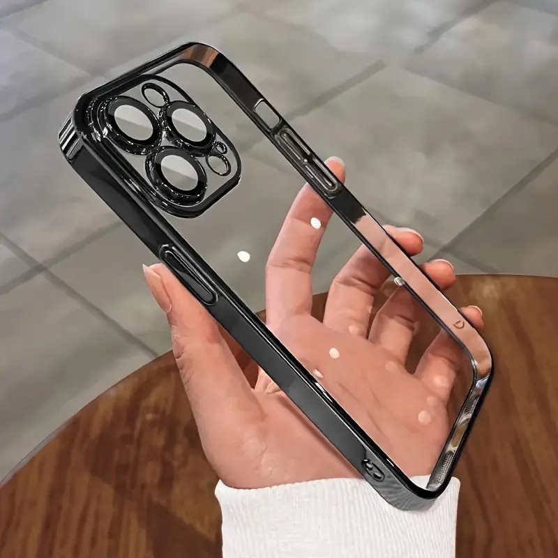 Průhledný (černá) obal na iPhone 15Pro