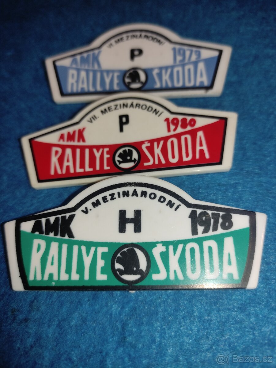 ŠKODA RALLYE - AMK - ODZNAKY - 3ks.