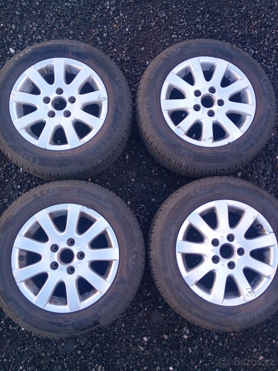 Alu kola 5x112, ET 50 vč. let. pneu 195/65 R 15