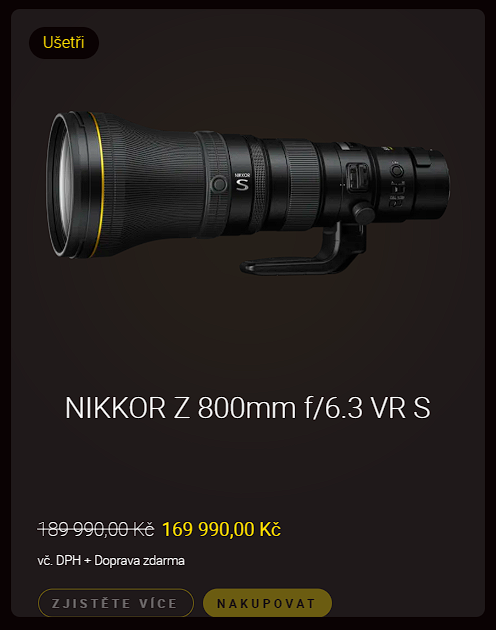 Nikon Z800mm + příslušenství