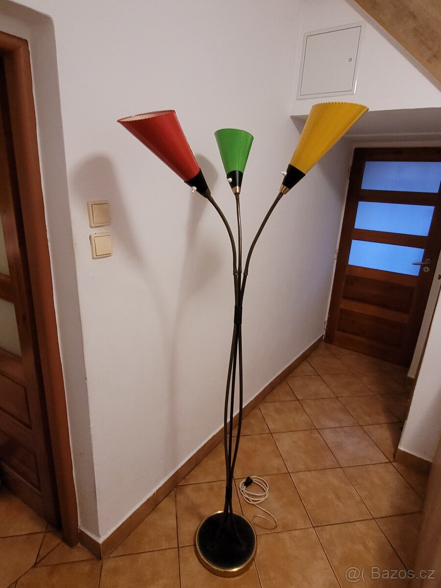 podlahová lampa Brusel s husími krky, r.v. 1966