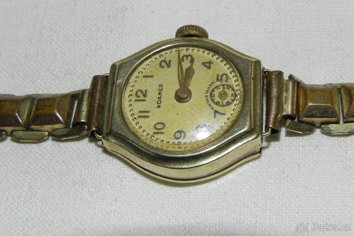 Staré zlaté dámské hodinky ROAMER