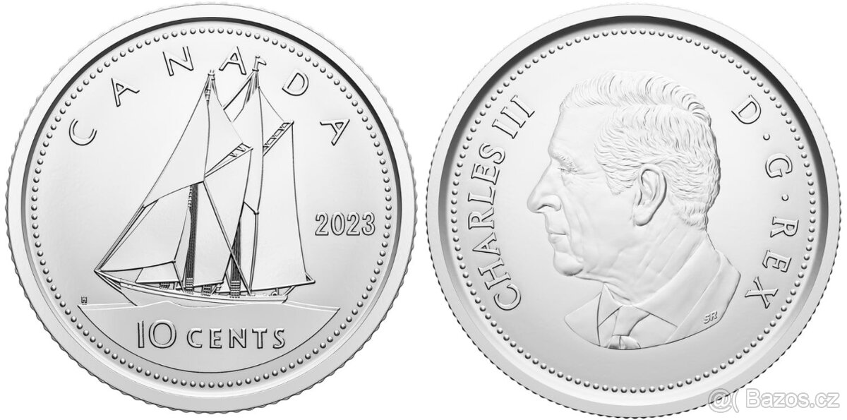 10 centů Kanada 2023 Karel III. Charles III.