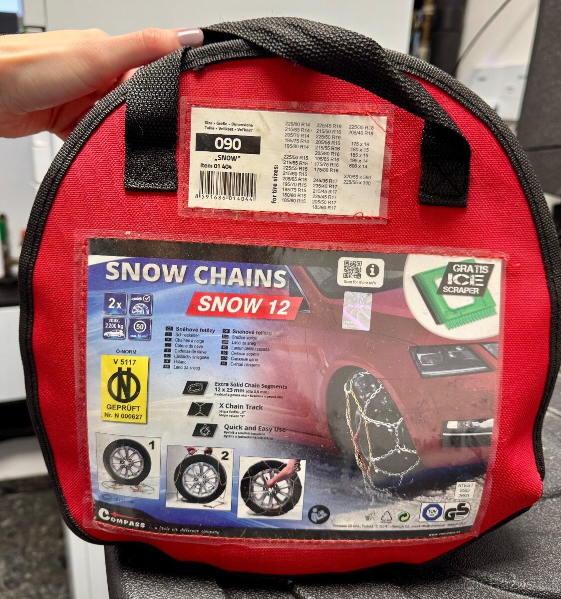 Sněhové řetězy SNOW12 ÖNORM X90 nylon bag