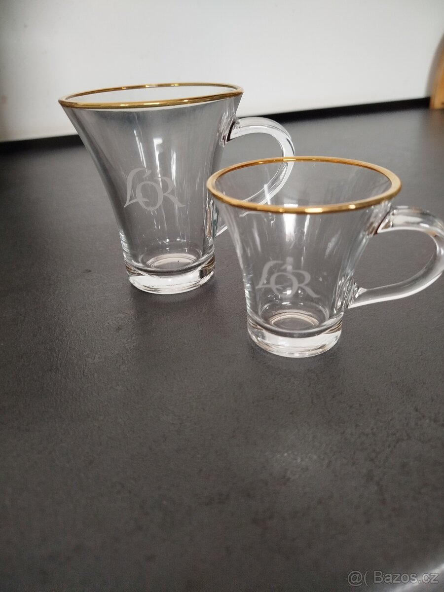 NOVÉ Skleničky na kávu zn.L'or - espresso/lungo 6x6ks