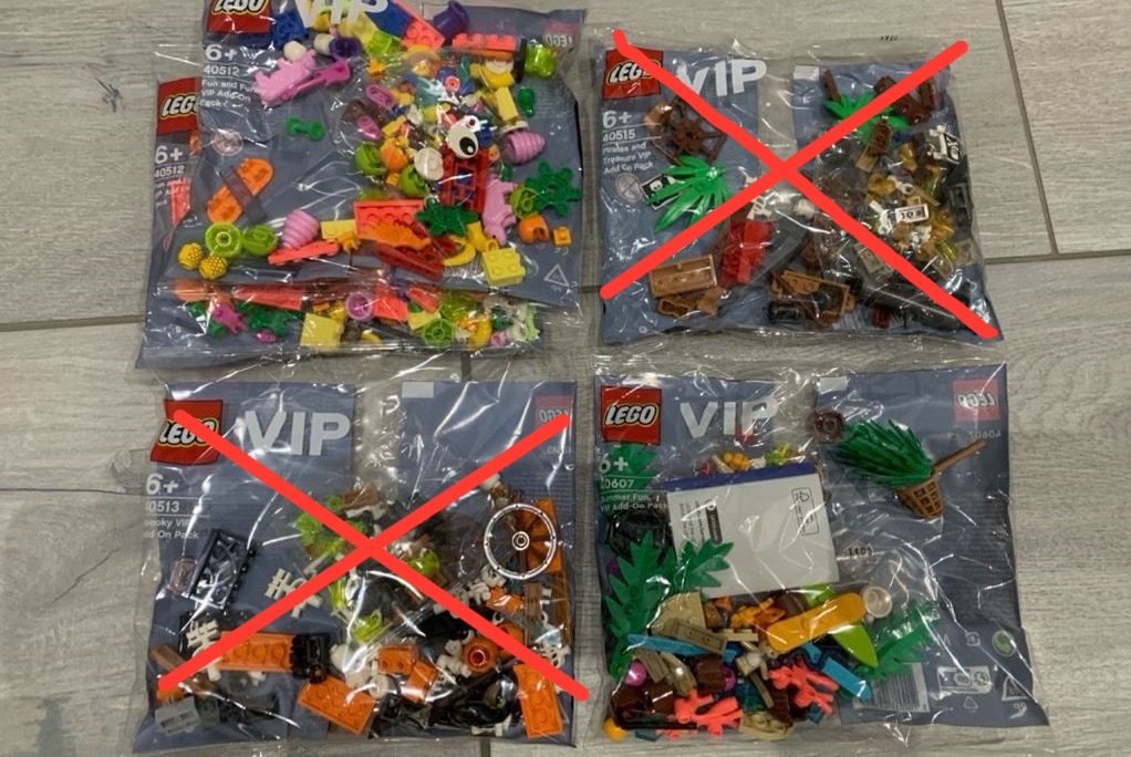 3x LEGO VIP doplňky