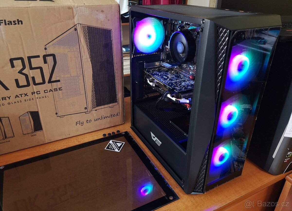 HERNÍ PC RYZEN 5/16GB/RGB/512GB SSD/RX 570 8GB W11