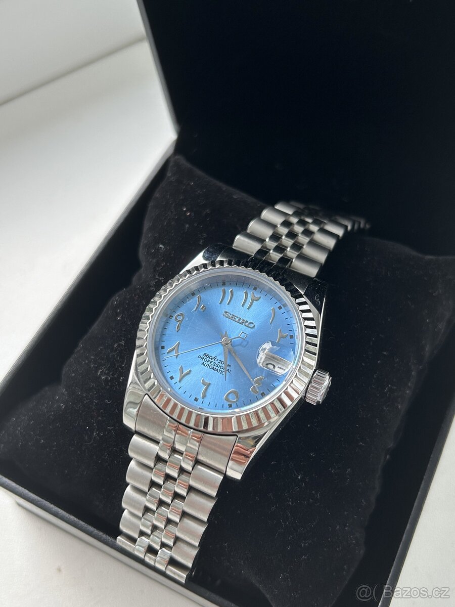 Seiko Mod Datejust Ice Blue Arabic Dial