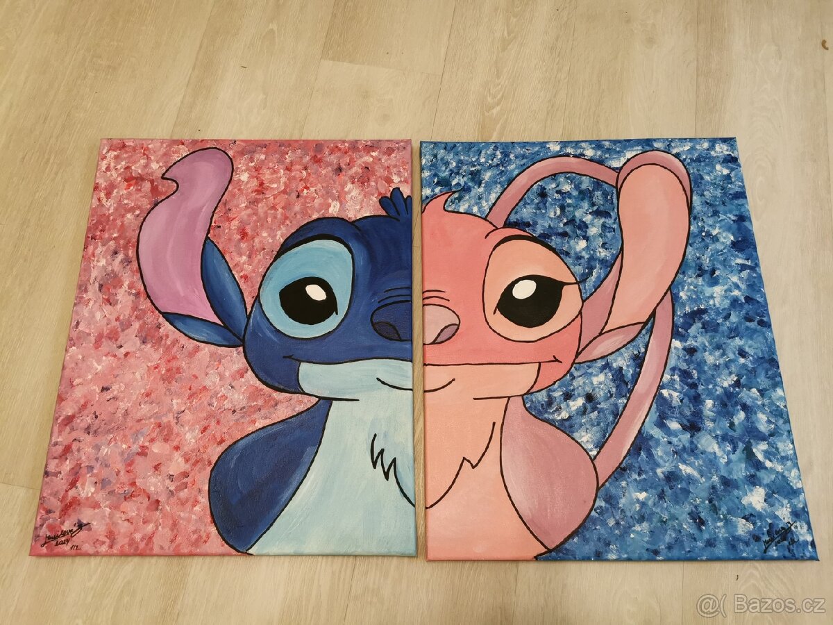 Stitch ručně malovaný obraz