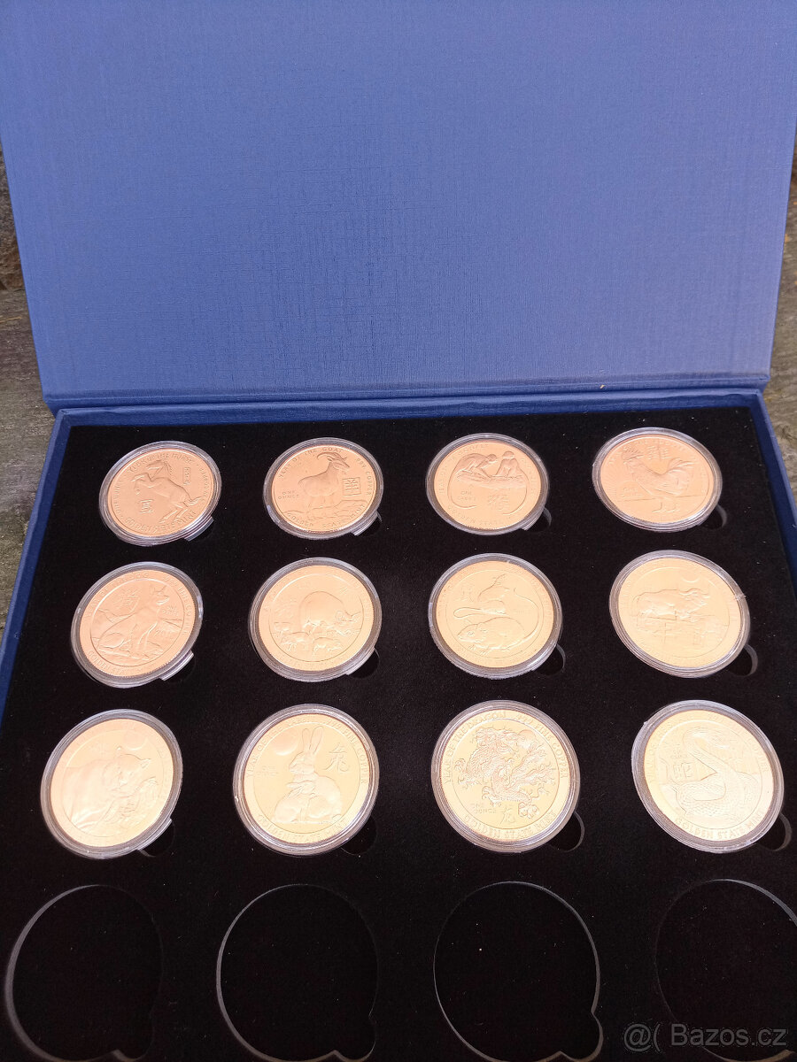 Lunární měděná série 12x 1oz Cu