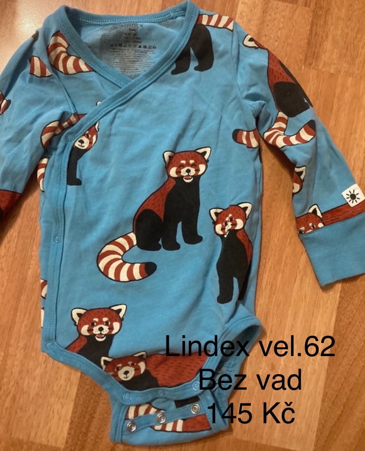 Body s dlouhým rukávem červený mýval vel 62 Lindex