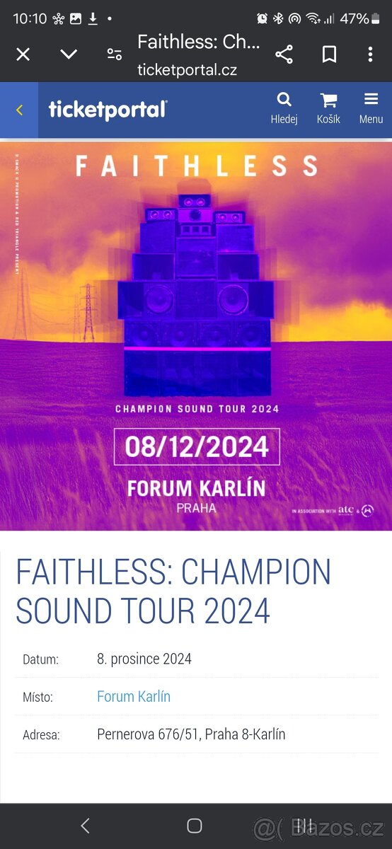 Faithless vstupenky 8.12.2024